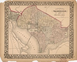 Plan der Stadt Washington - die Hauptstadt der Vereinigten Staaten von Amerika