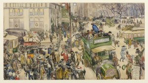Weihnachtseinkäufer, Madison Square von William Glackens