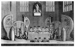 Ziehung der Staatslotterie in der Guildhall, City of London