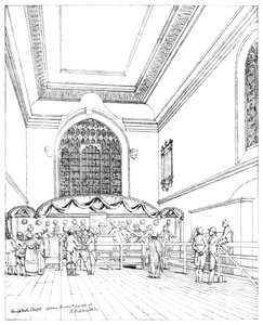 Innenraum der Guildhall-Kapelle, City of London, 1886