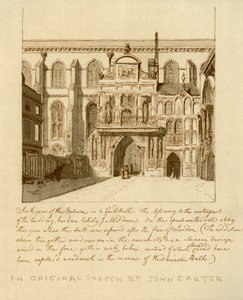 Südansicht des Eingangs zur Guildhall, City of London, 18. Jahrhundert