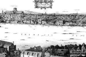 Blick auf London und die Themse vom Südufer, 17. Jahrhundert, 1886