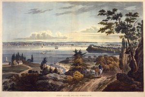 New York von Weehawken (gestochen von John Hill) von William Guy Wall