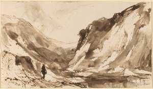 Tiefes Tal in bergiger Landschaft von William Hart