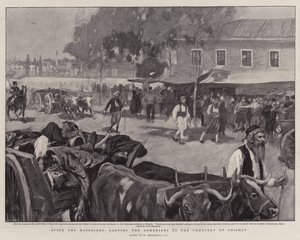 Nach den Massakern, die Armenier zum Friedhof von Shishly karren von William Hatherell