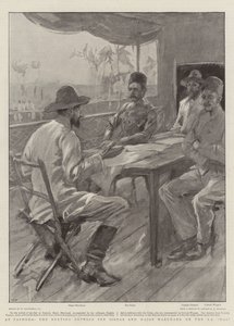 In Fashoda, das Treffen zwischen dem Sirdar und Major Marchand auf der SS Dal von William Hatherell