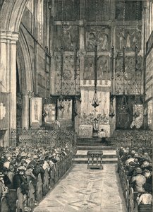 Innenraum der St. Albans Kirche, Holborn, spätes 19. Jahrhundert von William Hatherell