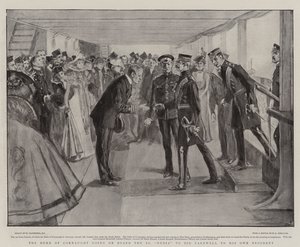 Der Herzog von Connaught geht an Bord der SS Nubia, um sich von seinem Regiment zu verabschieden von William Hatherell