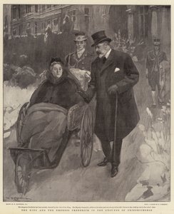 Der König und die Kaiserin Friedrich im Park von Friedrichshof von William Hatherell