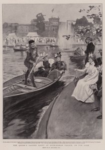 Die Gartenparty der Königin im Buckingham Palace, am See von William Hatherell