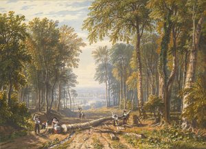 Holzfäller bei Park Place, Henley, der Fluss Themse im Hintergrund von William Havell