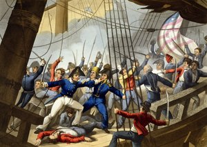 Entern und Erobern des amerikanischen Schiffs 