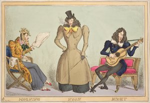 Morgen, Mittag, Nacht, veröffentlicht von Thomas McLean, London (kolorierte Ätzung) von William Heath