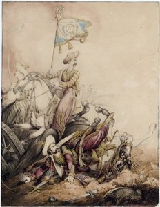 Mamlukischer Standartenträger im Kampf (Aquarell) von William Heath