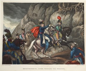 Erkundung nach der Überquerung des Bidassoa, Aquatinta von J.C. Stadler, veröffentlicht von Tegg, April 1818 von William Heath