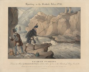 [Satz von vier] Sport auf den schottischen Inseln: Nr. III. Lachsangeln von William Heath
