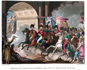 Der Herzog von Wellington (1769-1852) betritt die Stadt Toulouse im Jahr 1814, Illustration für ein erzählendes Gedicht von Dr. Syntax, veröffentlicht 1818