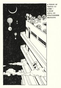 Eine Vision der Dinge, die kommen werden, Ein Dachidyll auf Stratosphere Mansions von William Heath Robinson