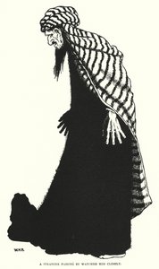 Ein Fremder, der vorbeiging, beobachtete ihn genau (Gravur) von William Heath Robinson