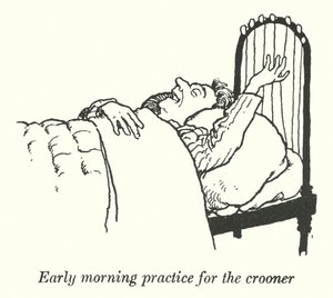 Frühmorgendliches Üben für den Sänger (Litho) von William Heath Robinson