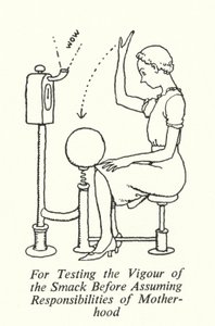 Zum Testen der Kraft des Klaps vor der Übernahme der Mutterpflichten von William Heath Robinson