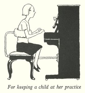 Um ein Kind bei ihrer Übung zu halten (Lithografie) von William Heath Robinson