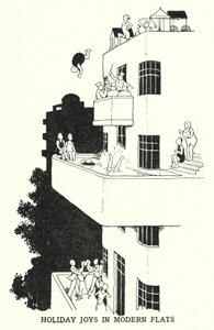 Ferienfreuden in modernen Wohnungen von William Heath Robinson