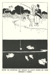 Wie man den Rest der Hochzeitstorte entsorgt (Lithografie) von William Heath Robinson