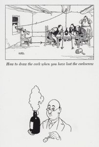 Wie man den Korken zieht, wenn man den Korkenzieher verloren hat von William Heath Robinson