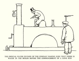 Illustration für Railway Ribaldry von W Heath Robinson (Lithografie) von William Heath Robinson