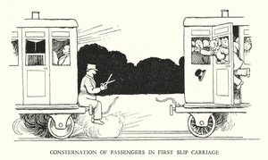Illustration für Railway Ribaldry von W Heath Robinson von William Heath Robinson