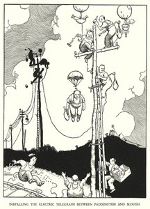 Illustration für Railway Ribaldry von W Heath Robinson (Lithografie) von William Heath Robinson