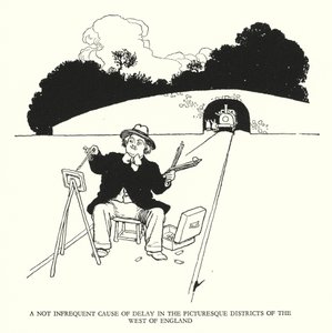 Illustration für Railway Ribaldry von W Heath Robinson (Lithografie) von William Heath Robinson