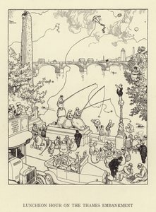 Mittagspause am Themseufer von William Heath Robinson