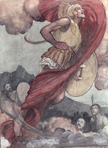 Mars, verwundet von Diomed, kehrt zum Olymp zurück von William Heath Robinson