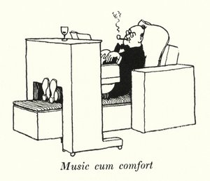 Musik und Komfort (Lithografie) von William Heath Robinson