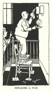 Eine Sicherung ersetzen (Litho) von William Heath Robinson