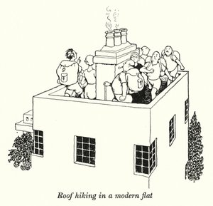 Dachwandern in einer modernen Wohnung von William Heath Robinson