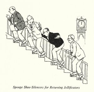 Schwamm-Schuhdämpfer für zurückkehrende Feiernde von William Heath Robinson