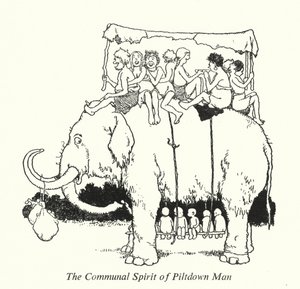 Der Gemeinschaftsgeist des Piltdown-Menschen von William Heath Robinson