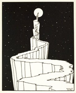 Der Weg zum Mond, aus Ein Buch der Bilder, veröffentlicht 1898 (Gravur)