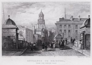Eingang nach Bristol, von der Londoner Straße von William Henry (after) Bartlett