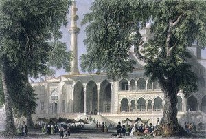 Yeni Djami oder Moschee der Sultana Valide, Istanbul, graviert von J.C. Varrall, ca. 1850
