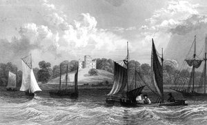Belmont Castle, nahe Grays Thurrock, Essex, graviert von Henry Wallis, 1832 von William Henry Bartlett