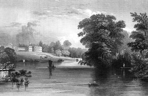 Braxted Lodge, bei Witham, Essex, graviert von Henry Wallis, 1832 von William Henry Bartlett