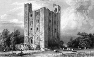 Hedingham Castle, Essex, graviert von John Carr Armytage, 1832 von William Henry Bartlett