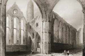 Innenraum der Hore Abbey, Der Felsen von Cashel, County Tipperary, Irland, aus 