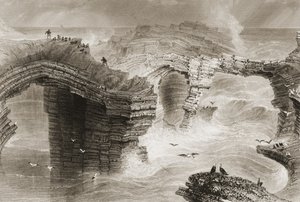 Natürliche Brücken bei Kilkee, County Clare, Irland, aus 