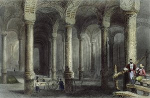 Die Zisterne von Bin-Veber-Direg oder Die Tausend und Eine, Istanbul, graviert von J. Carter, ca. 1850 (Aquatinta)