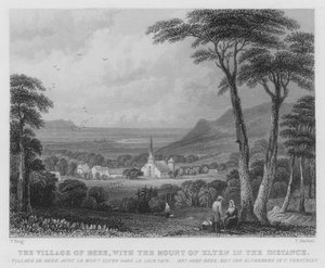 Das Dorf Beek, mit dem Berg Elten in der Ferne (Stich)